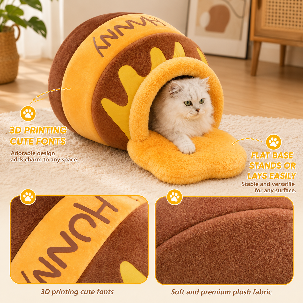HoneyHide™ Cozy Cat Cave Bed 🐾