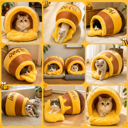HoneyHide™ Cozy Cat Cave Bed 🐾