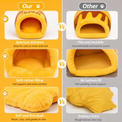 HoneyHide™ Cozy Cat Cave Bed 🐾
