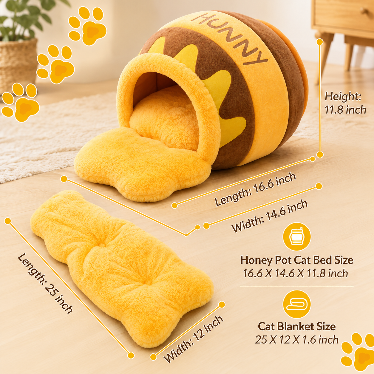 HoneyHide™ Cozy Cat Cave Bed 🐾