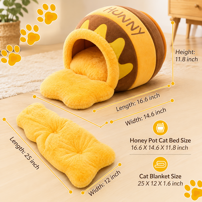 HoneyHide™ Cozy Cat Cave Bed 🐾